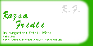rozsa fridli business card