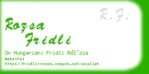 rozsa fridli business card